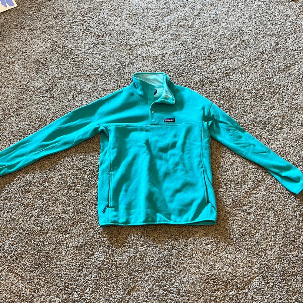 Patagonia Micro D Snap-T Fleece Pullover Sweater Teal Women’s- Large